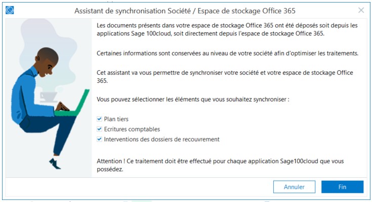 Nouveautés V7 Sage 100 Comptabilité assistant de synchronisation