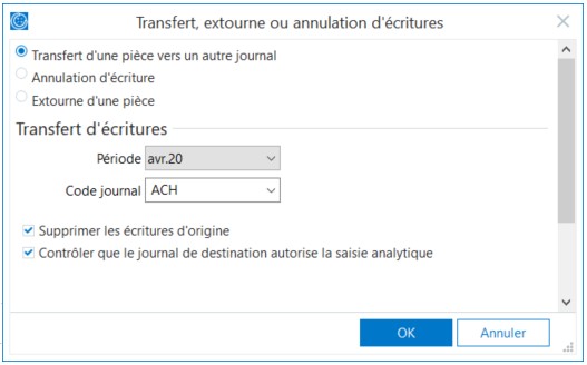 Nouveautés V7 Sage 100 Comptabilité transfert, extourne ou annulation d'écritures