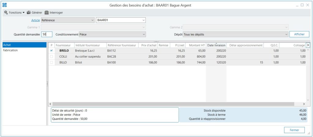 Sage 100 gestion commerciale  V7 gestion besoins achat