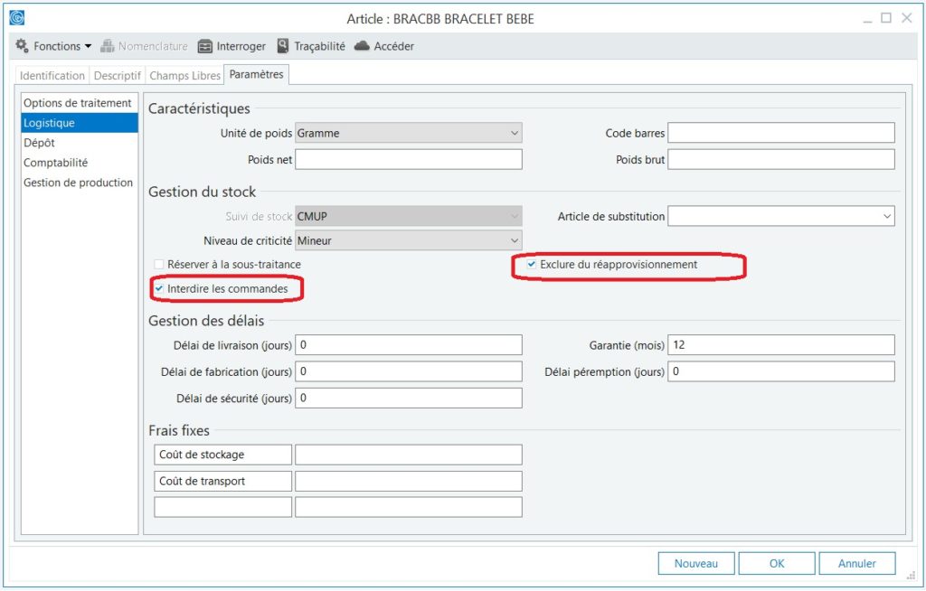 Sage 100 gestion commerciale V7 logistique des articles