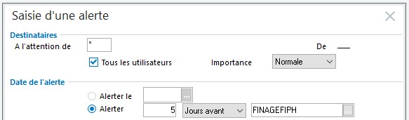 nouveautés Sage 100 Paie et RH V3.0 Saisie d'une alerte