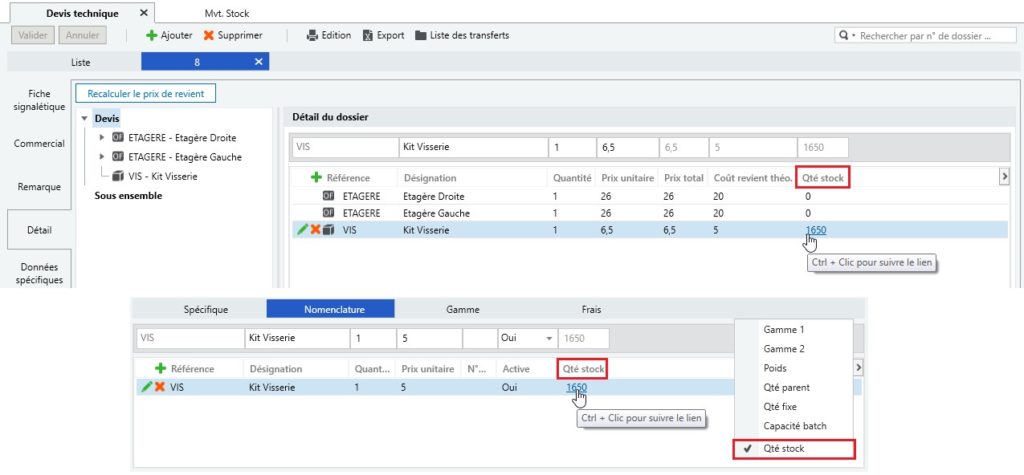 Sage 100 Gestion de production devis technique